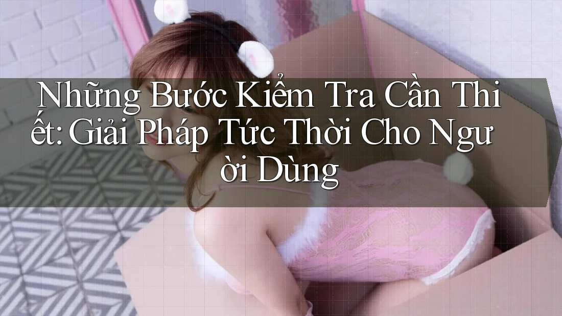 Những Bước Kiểm Tra Cần Thiết: Giải Pháp Tức Thời Cho Người Dùng